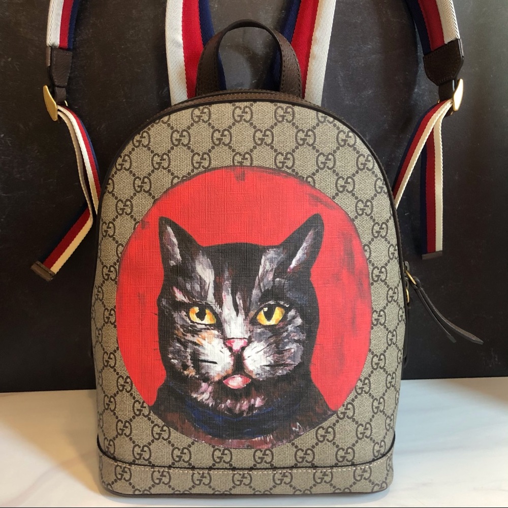 โ๏ธSOLDโ๏ธ Gucci GG Supreme Mystic Cat Backpack - Picture 4 of 15